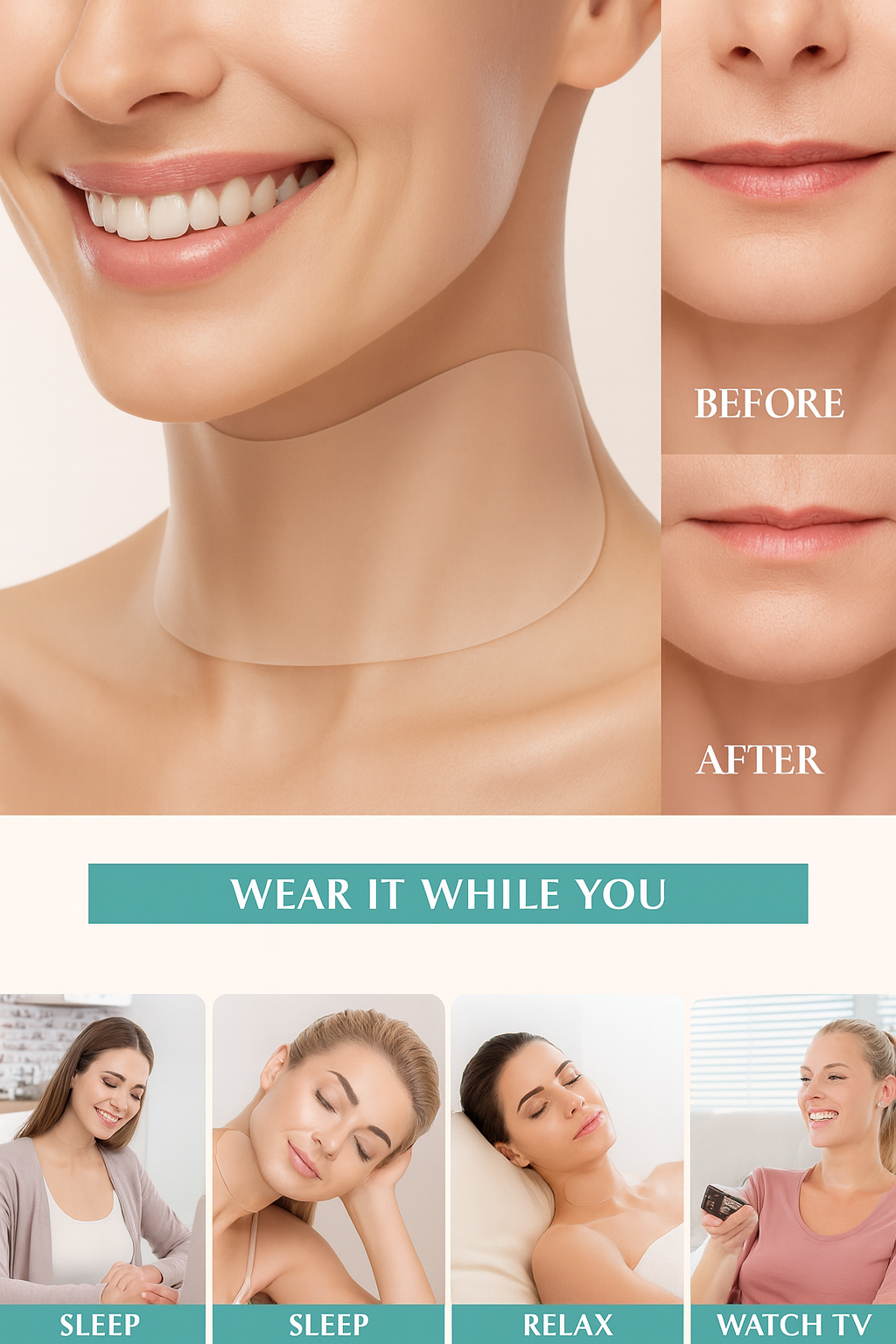 Silicone Neck Patch for Wrinkle Prevention